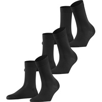 Falke Damen Cotton Touch 3-Pack W SO Baumwolle einfarbig 3 Paar Socken, Schwarz (Black 39-42