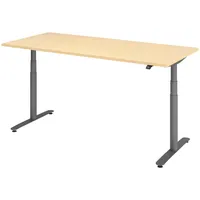 Bümö Schreibtisch Ahorn, Graphit, Nachbildung,Ahorn, Rechteckig, 80x72x180 cm, FSC