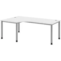 Bümö Schreibtisch Weiß, Nachbildung, L-Form, 200x74x120 cm, FSC Mix,