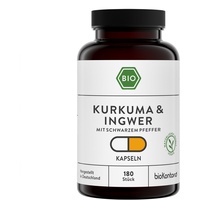 bioKontor Kurkuma, Ingwerpulver, schwarzer Pfeffer Kapseln 112 g