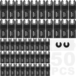 VEVOR 50x Sägeblatt Multifunktionswerkzeug 9x3,4cm Oszillierwerkzeug Hochkohlenstoffstahl (HCS) Schnellwechselschnittstelle kompatibel mit 95 % der auf dem Markt erhältlichen oszillierenden Werkzeuge