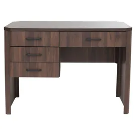 MCW Schreibtisch MCW-P42, Bürotisch Computertisch, 4 Schubladen MDF 78x110x60cm ~ Walnuss-Optik