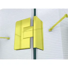 Glaszentrum Hagen Ares U-Duschkabine mit Drehtür rechts 90 x 80 cm gold/ESG