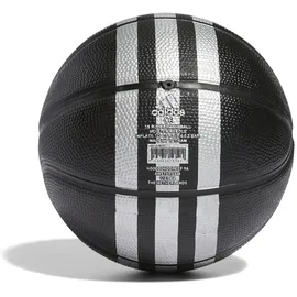 adidas Unisex 3-Stripes Rubber Mini Basketball Black/Silver Metallic, 3