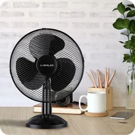 u-smiler 28 cm Tischventilator Schwarz