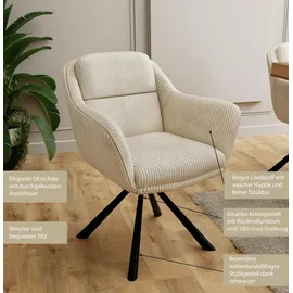 s-style möbel Carl Polsterstuhl Cord beige
