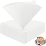 Boloshine V60 Kaffeefilter 02, 200pcs Ungebleichte Kaffeefilter Papier, Einwegfilterpapiere für V60 Kaffeemaschine & Pour over Coffee Maker, Braun (2-4 Tassen) (Weiß)