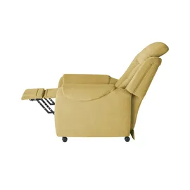 Polstermöbel Oelsa Fernsehsessel Andorra Mikrofaser 87 x 108 x 110 cm Gelb mit Rollen