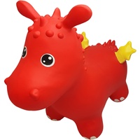 GERARDO'S Toys Jumpy Hüpftier Roter Drache - Hüpftiere ab 1 Jahr und ab 2 Jahren - Aufblasbare Tiere Spielzeug für draußen oder drinnen für Kleinkinder ab 12 Monaten