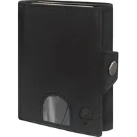 Frentree Slim Geldbörse aus echtem Leder mit RFID-Schutz 7 Fächer, Hochformat, Schwarz