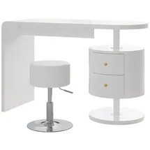 Vicco Schminktisch Lara Weiß Hochglanz 120 cm Hocker