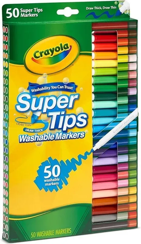 CRAYOLA Feinliner 50 Farben 1 Pack Mehrfarbig zum Malen, Schreiben und Zeichnen