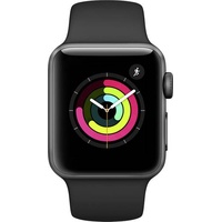Apple Watch Series 3 GPS 38 mm Aluminumgehäuse space grau mit Sportarmband schwarz