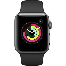 Apple Watch Series 3 GPS 38 mm Aluminumgehäuse space grau mit Sportarmband schwarz