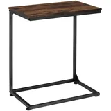 Tectake Beistelltisch Braun Holz Metall 55,5 x 35 x 67 cm