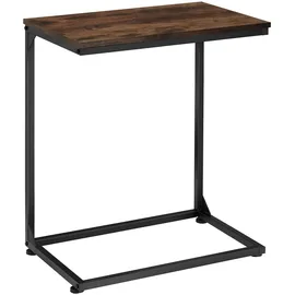 Tectake Beistelltisch Braun Holz Metall 55,5 x 35 x 67 cm