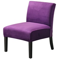 CHNSHOME Sesselbezug 1 Sitzer ohne Armlehnen Stretch Accent Stuhlhussen Stuhlbezug ohne Armlehnen Samt Sesselbezug Stuhlschutz Stuhlbezug Stretch Violett