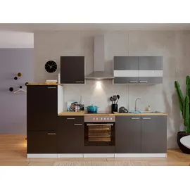 Respekta Küchenzeile Malia 270 cm grau/weiß