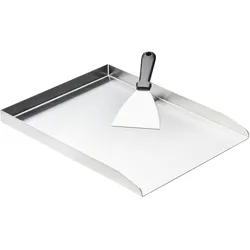 Haushalt International Hochwertige Plancha Grillplatte aus Edelstahl mit Grillspachtel