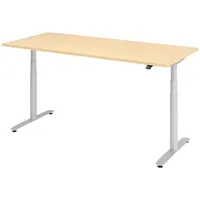 Bümö Schreibtisch, Ahorn, Silber, Nachbildung,Ahorn, Rechteckig, 80x72x180 cm, FSC