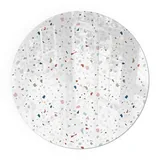 Tulup Glasbodenplatte Rund 70 x 70 x 0,4 cm inkl. Muster Weiß