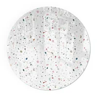 Tulup Glasbodenplatte Rund 70 x 70 x 0,4 cm inkl. Muster Weiß