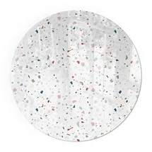 Tulup Glasbodenplatte Rund 70 x 70 x 0,4 cm inkl. Muster Weiß