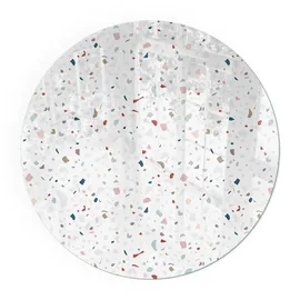 Tulup Glasbodenplatte Rund 70 x 70 x 0,4 cm inkl. Muster Weiß