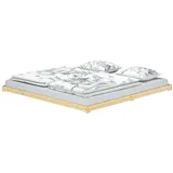 Erst-Holz Niedriges Bodenbett 200 x 200 cm Braun