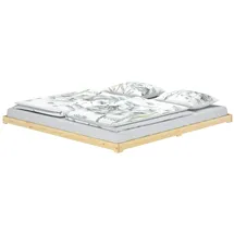 Erst-Holz Niedriges Bodenbett 200 x 200 cm Braun