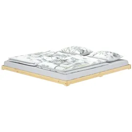 Erst-Holz Niedriges Bodenbett 200 x 200 cm Braun