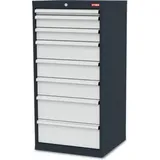 STIER Schubladenschrank mit 8 Schubladen BxTxH 600x575x1220 mm