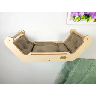 RshPets Katzenbett - Kletterwand Katzen - Hängematte für Katzen - Katzen Kletterwand - Katzenzubehör - Katzentreppe - Katzen Wandelemente - Katzen Kletterwand Set (Helle Farbe)