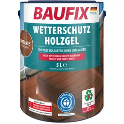 BAUFIX Wetterschutz-Holzgel kastanie seidenglänzend, 5 Liter, Holzlasur