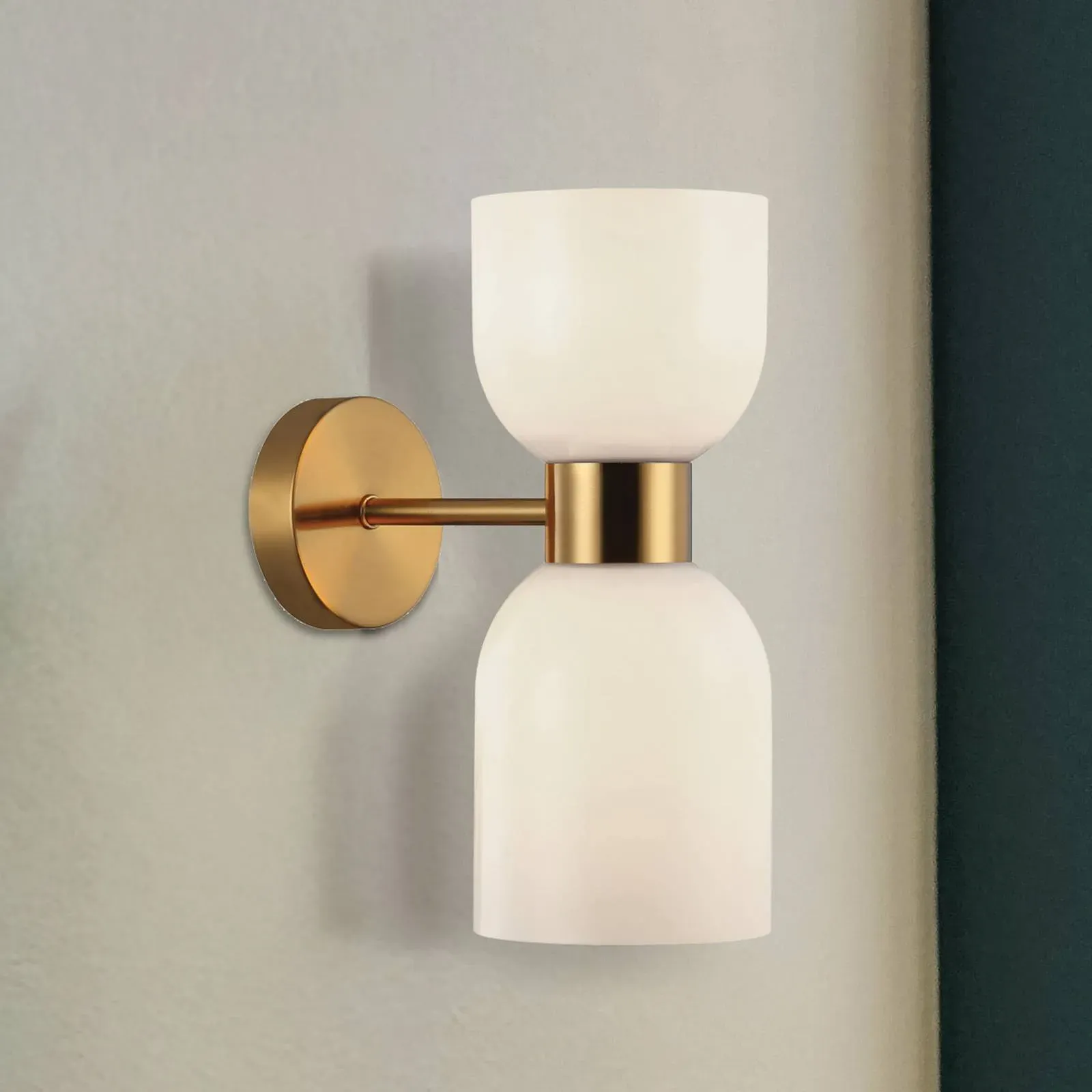 Viokef Wandlampe Memory, dimmbar, bronze / altmessing, für Wohn- / Esszimmer, Glas, Modern, Wandleuchte, Wandlampe Innen - 21.5 cm - 14 cm - 30 cm