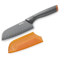 Tefal Fresh Kitchen K12201 Santoku-Messer 12 cm, anthrazit/orange