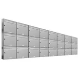 AL Briefkastensysteme 24 Fächer Premium Edelstahl Briefkasten Anlage für Post A4, modern, robust und wetterfest, Artikelnummer: 331V24EA8