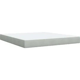 vidaXL Boxspringbett mit Matratze Hellgrau 180x200 cm Samt