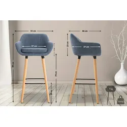 CLP Barhocker Grant Stoff blau