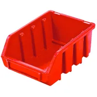 PROREGAL Sichtlagerbox 2 | HxBxT 7,5x11,6x16,1cm | Polypropylen | Rot | Sichtlagerbehälter, Sichtlagerkasten, Sortierbehälter