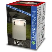 Konstsmide LED Gedenklicht/Grablicht, mit 8h Timer, 1 flackernde warm weiße Diode, batteriebetrieben, Außen (IP44), Batterie: 2x D 1.5V (exkl.) - 1868-170