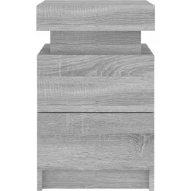 vidaXL Nachtschrank mit LED-Leuchten 35 x 39 x 55 cm Grau Sonoma