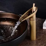 Waschbeckenarmatur, Wasserfall-Mischbatterie, verstellbare Warm- und Kaltwasser-Waschtischarmatur, verchromtes Messing