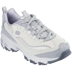 Sneaker SKECHERS "D'LITES", Damen, Gr. 38, beige (beige, grau), Lederimitat, Textil, modisch, Schuhe, Plateausneaker, Chunky Sneaker, Freizeitschuh mit Dämpfung, Topseller