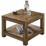 FineBuy Couchtisch Massiv-Holz 60 x 60cm Wohnzimmer-Tisch Landhaus Beistelltisch