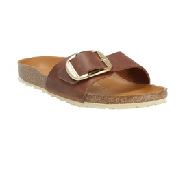 Birkenstock Madrid Big Buckle Nubukleder geölt schmal cognac 38