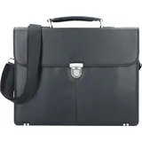 Esquire Oxford Aktentasche Leder 40 cm Laptopfach schwarz