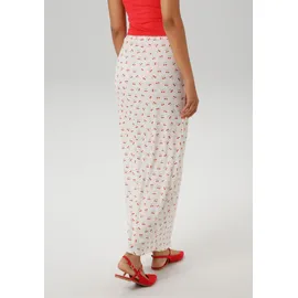 Aniston CASUAL Maxirock Damen Kirschen Bedruckt Wollweiß/Rot/Hellgrün 38