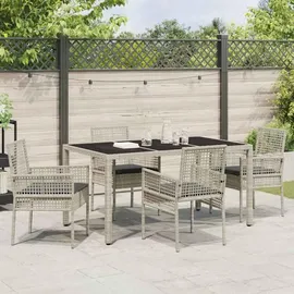 vidaXL Garten Essgruppe 5-tlg. Hellgrau