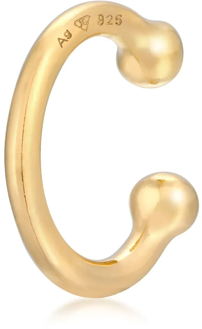 Single-Ohrstecker ELLI "ClipOn Nasenpiercing Septum Basic Kugel 925 Silber" Gr. OneSize, ohne Stein, Silber 925 (Sterlingsilber), goldfarben (gold) Damen Ohrringe